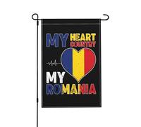 Drapeaux De Jardin Mon Cœur, Mon Pays, Ma Roumanie Bannière Jardins Durable Drapeaus Décoratif Imperméabiliser Drapeau Fierté Pour Festivals Fête Défilé 30X45CM