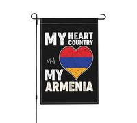 Drapeaux De Jardin Mon Cœur, Mon Pays, Mon Arménie Drapeaus Décoratif Résistant Bannières Extérieure Durable Bannière Jardins Pour Festivals Défilé Balcon 30X45CM
