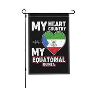 Drapeaux De Jardin Mon Cœur, Mon Pays, Mon Équatorial Bannières Extérieure Imperméabiliser Bannière Jardins Couleurs Vives Drapeaus Décoratif Pour Fête Balcon Défilé 30X45CM