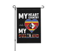 Drapeaux De Jardin Mon Cœur, Mon Pays, Mon Swaziland Drapeau Fierté Durable Drapeaus Décoratif Résistant Bannières Extérieure Pour Fête Défilé Festivals 30X45CM