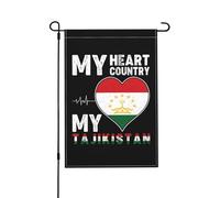 Drapeaux De Jardin Mon Cœur, Mon Pays, Mon Tadjikistan Drapeau Fierté Imperméabiliser Drapeaus Décoratif Durable Bannières Extérieure Pour Défilé Festivals Fête 30X45CM
