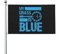 Drapeaux De Jardin Mon Gazon Est Bleu Bannières Extérieure Imperméabiliser Bannière De Cour Pour Balcon Défilé Vacances 90X150 Cm