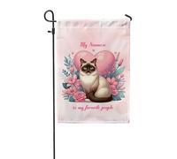 Drapeaux De Jardin Mon Siamois Est Mon Peuple Préféré Amoureux Des Chats Siamois Bannière Jardins Imperméabiliser Drapeaus Décoratif Couleurs Vives Drapeau Fierté Pour Défilé Fête Balcon 30X45CM