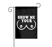Drapeaux De Jardin Montre-Moi Tes Seins Bannières Extérieure Imperméabiliser Drapeau Fierté Couleurs Vives Bannière Jardins Pour Festivals Défilé Balcon 30X45CM