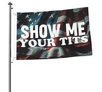 Drapeaux De Jardin Montre-Moi Tes Seins Bannières Extérieure Résistant Bannière De Cour Pour Festivals Cour Défilé 90X150 CM