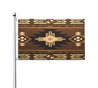 Drapeaux De Jardin Motif Aztèque Navajo Du Sud-Ouest Des États-Unis Drapeau Paysage 2 Œillets Métalliques Imprimé Bannière À Œillets, Pour Jardin, D'Intérieur, Balcon, 90X150Cm