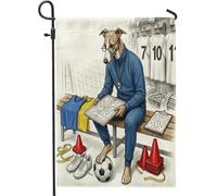 Drapeaux de jardin motif chien whippet de football 2026 - 30,5 x 45,7 cm - Double face pour décoration extérieure, prêt à être assorti à un chiot, un entraîneur, une maison, un petit drapeau de
