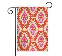 Drapeaux De Jardin Motif Ornemental Traditionnel D'Asie Centrale Avec Motif Ornemental Abstrait Texture Ouzbèke Personnalisés Bannière De Drapeaux, Pour Les Bureaux, D'Intérieur, 30x45cm
