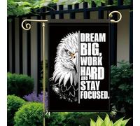 Drapeaux De Jardin Motivational Eagle Dream Big Work Hard Stay Focused Inspirational Quote Patriotic Toutes Les Saisons Garden Flag Résiste Aux Intempéries Treer Drapeau Pour Ferme Célébrations S