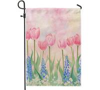 Drapeaux De Jardin Muguet Lavande, Aquarelle Moderne Élégante Rose Bannière Jardins Imperméabiliser Bannières Extérieure Decoration Drapeaus Décoratif Pour Festivals Défilé Balcon 30X45CM