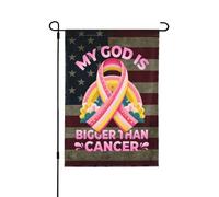 Drapeaux De Jardin My God Is Bigger Than Cancers Décorations Pelouse Drapeaux Premium Drapeau Extérieur Pour Célébrations Patio S