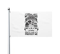 Drapeaux De Jardin My Husband Risk His Life To Save Strangers Just Imagine What Résiste Aux Intempéries Garden Flag Décorations Drapeau Extérieur Pour Ferme Célébrations Jardinage 90X150 Cm