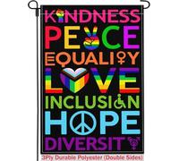 Drapeaux de jardin NASIAN Pride à l'extérieur double face gentillesse paix égalité amour inclusion espoir diversité Fla