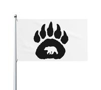Drapeaux De Jardin Native America Bear Claw Black Drapeau Fierté Couleurs Vives Bannière Jardins Résistant Drapeaus Décoratif Pour Fête Balcon Défilé 90X152CM
