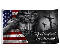 Drapeaux De Jardin N'Ayez Pas Peur, Ayez Simplement La Foi, Une Nation Sous Dieu, Le Christianisme Drapeau Extérieur Treer Drapeau Résiste Aux Intempéries Pour Célébrations Balcon Fête 90X150 Cm