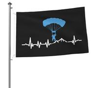 Drapeaux De Jardin Né Pour Voler, Parapente, Battement De Cœur Drapeau Militaire Lavable Décoration Bannière À Œillets, Pour Les Bureaux, Les Défilés, Balcon, 90x150cm