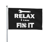 Drapeaux De Jardin Ne T'Inquiète Pas, Je Peux Le Réparer. Drapeau Pirate Lavable Couleurs Resistant Exterieur Bannière, Pour Balcon, D'Intérieur, Les Défilés, 90x150cm