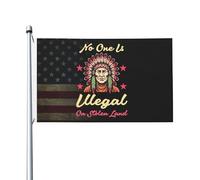 Drapeaux De Jardin No One Is Illegal On Stolen Land Pelouse Drapeaux Toutes Les Saisons Garden Flag Pour Jardinage Patio Célébrations 90X150 CM