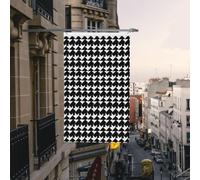 Drapeaux de jardin noirs de 9,1 x 1,5 m pour l'extérieur, bannière amusante motif pied-de-poule, drapeau de jardin double face, bannière de bienvenue pour la maison, la pelouse, la décoration