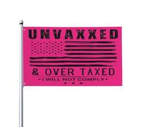 Drapeaux De Jardin Non Vacciné Et Surtaxé, Je Ne Me Conformerai Pas. Non Vacciné Et Surtaxé, Je Ne Me Conformerai Pas. Drapeau Fierté Durable Drapeaus Décoratif Résistant Pour 90X150Cm