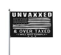 Drapeaux De Jardin Non Vacciné Et Surtaxé, Je Ne Me Conformerai Pas. Non Vacciné Et Surtaxé, Je Ne Me Conformerai Pas. Drapeau Fierté Résistant Drapeaus Décoratif Pour 90X150Cm