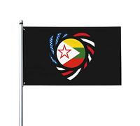 Drapeaux De Jardin Nous Aimons L'Amérique Et L'Armée Nationale De L'État Shan, Nous Nous Aimons Pour Toujours Drapeaux Décoratifs D'Extérieur Décoratif Bannière De Jardin