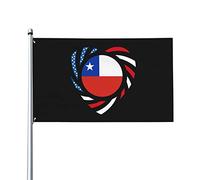 Drapeaux De Jardin Nous Aimons L'Amérique Et Le Chili, Nous Nous Aimons Pour Toujours Bannières Extérieure Décoratif Bannière De Jardin Pour Extérieurs Intérieurs Balcon 90X150 CM