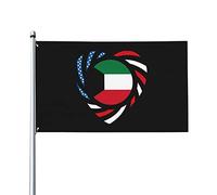 Drapeaux De Jardin Nous Aimons L'Amérique Et Le Koweït, Nous Nous Aimons Pour Toujours Bannières Extérieure Résistant Bannière De Cour Pour Cour Extérieurs Fête 90X150 CM