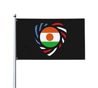 Drapeaux De Jardin Nous Aimons L'Amérique Et Le Niger, Nous Nous Aimons Pour Toujours Bannières Extérieure Vintage Bannière De Jardin Pour Célébrations Cour Jardins 90X150 CM