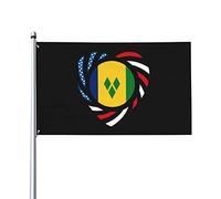 Drapeaux De Jardin Nous Aimons L'Amérique Et Saint-Vincent-Et-Les Grenadines, Nous Aimons Pour Toujours Drapeaux Décoratifs D'Extérieur Résistant Bannières Extérieure