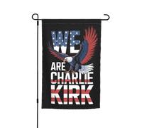 Drapeaux de jardin « Nous sommes Charlie Kirk » 12 x 18 double face pour fête