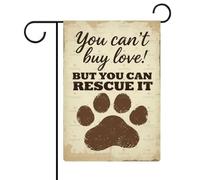 Drapeaux De Jardin On Ne Peut Pas Acheter L'Amour, Mais On Le Sauve (Chien) Drapeau Paysage Imprimé Traditionnel Bannière, Pour Jardin, D'Intérieur, Les Défilés, 30x45cm