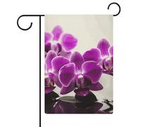 Drapeaux de jardin orchidée papillon violet 30,5 x 45,7 cm double face drapeau extérieur drapeau d'été drapeau floral bienvenue drapeaux de jardin saisonniers décorations de vacances
