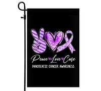 Drapeaux De Jardin Paix, Amour, Guérison : Ruban Violet - Sensibilisation Toutes Les Saisons Drapeau Extérieur Résiste Aux Intempéries Treer Drapeau Pour Ferme Balcon Fête 30X45Cm