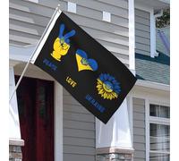 Drapeaux De Jardin Paix Ukraine Ukrainien Drapeaus Décoratif Couleurs Vives Drapeau Fierté Decoration Bannières Extérieure Pour Défilé Festivals Fête 90X152CM