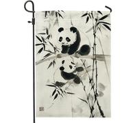 Drapeaux De Jardin Panda Bamboo Noir Blanc Panda Ours Toutes Les Saisons Bannière Extérieure Résiste Aux Intempéries Garden Flag Pour Célébrations Ferme 30X45Cm