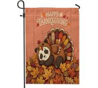 Drapeaux de jardin panda pour l'automne, Thanksgiving, 30,5 x 45,7 cm, double face pour l'extérieur, le plaisir de l'automne, la Turquie, les drapeaux verticaux standard en toile pour maison, vacances