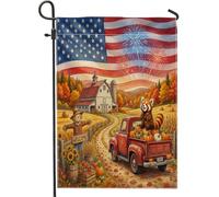 Drapeaux de jardin panda rouge d'automne 30,5 x 45,7 cm pour extérieur, ferme, grange, camion, épouvantail, drapeaux verticaux standard en lin, imprimé récolte de campagne pour avant, cour, jardin