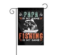 Drapeaux De Jardin Papa, C'Est Mon Nom. La Pêche, C'Est Mon Jeu. Décorations Treer Drapeau Coupe-Vent Et Étancheune Drapeau Extérieur Pour Célébrations Balcon Fête 30X45Cm