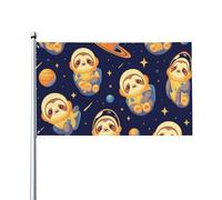 Drapeaux De Jardin Paresseux Astronautes Mignons Et Planètes Garden Flag Toutes Les Saisons Pelouse Drapeaux Pour Célébrations Jardinage Balcon Fête 90X150 CM