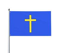 Drapeaux De Jardin Paroisse De Saint-Ouen, Jersey Drapeaux Décoratifs D'Extérieur Classique Bannières Extérieure Pour Fête Jardins Pelouse 90X150 CM