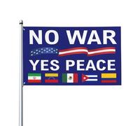 Drapeaux De Jardin Pas De Guerre, Oui À La Paix. Colombie, Iran, Venezuela, Mexique, Cuba. Drapeau De Bienvenue Couleurs Resistant Exterieur Bannière, Pour Les Défilés, Balcon, 90x150cm