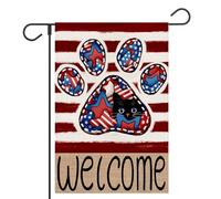 Drapeaux De Jardin Patriotic 4Th Of July Cat Paw Print America Stars And Stripes Coupe-Vent Et Étancheune Drapeau Extérieur Premium Pelouse Drapeaux Pour Célébrations Balcon Fête S