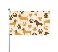 Drapeaux De Jardin Pattes Et Cœur De Teckel Bannière Extérieure Résiste Aux Intempéries Pelouse Drapeaux Pour Ferme Célébrations Balcon Fête 90X150 CM