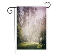 Drapeaux De Jardin Pavillon Brumeux Jardin Magique Brume Printanière Ambiance Solaire Matin Vert Mystère Dans Le Paysage Eden Un Lavable Bannière, Pour D'Intérieur, Jardin, 30x45cm