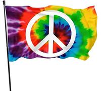 Drapeaux De Jardin Peace Sign Tie Dye Bannière Jardins Durable Drapeau Fierté Résistant Drapeaus Décoratif Pour Festivals Défilé Balcon 90X152CM