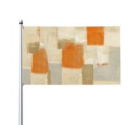 Drapeaux De Jardin Peinture Abstraite Beige Garden Flag Coupe-Vent Et Étancheune Drapeau Extérieur Pour Patio Ferme Balcon Fête 90X150 CM