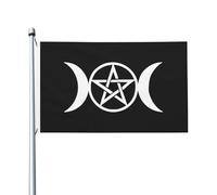 Drapeaux De Jardin Pentacle De La Triple Lune Drapeaux Décoratifs D'Extérieur Couleurs Vives Bannière De Jardin Pour Défilé Balcon Extérieurs 90X150 CM