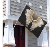 Drapeaux de jardin personnalisés en forme d'aile d'ange pour l'extérieur avec œillets métalliques, drapeau de bienvenue, protection UV et résistant à la décoloration, bannière extérieure pour patio