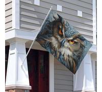 Drapeaux de jardin personnalisés en forme de hibou de 0,6 x 0,9 m pour extérieur avec œillets métalliques, drapeau de bienvenue, protection UV et résistant à la décoloration, bannière d'extérieur pour